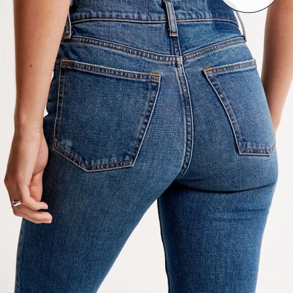 Abercrombie & Fitch High Rise Mom jeans Raw Hem - Picture 2 of 5